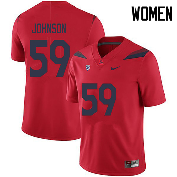 Women #59 My-King Johnson Arizona Wildcats College Football Jerseys Sale-Red